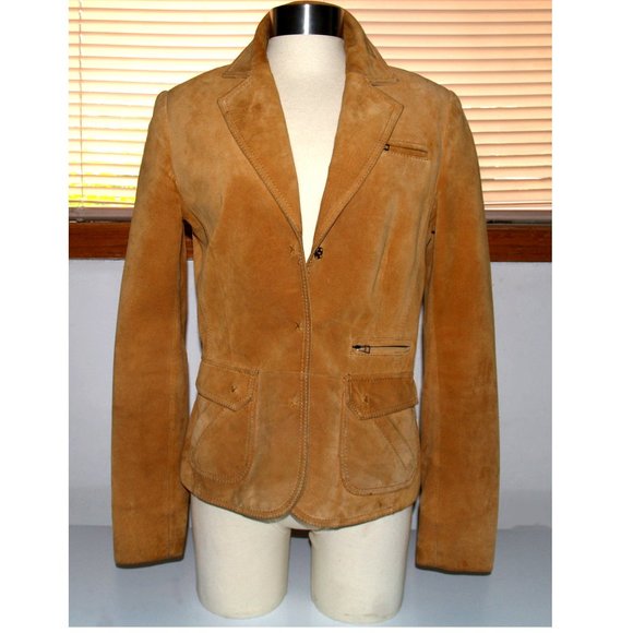 Vintage Danier Tan Brown Suede Leather Jacket, XS / XP - Picture 2 of 16